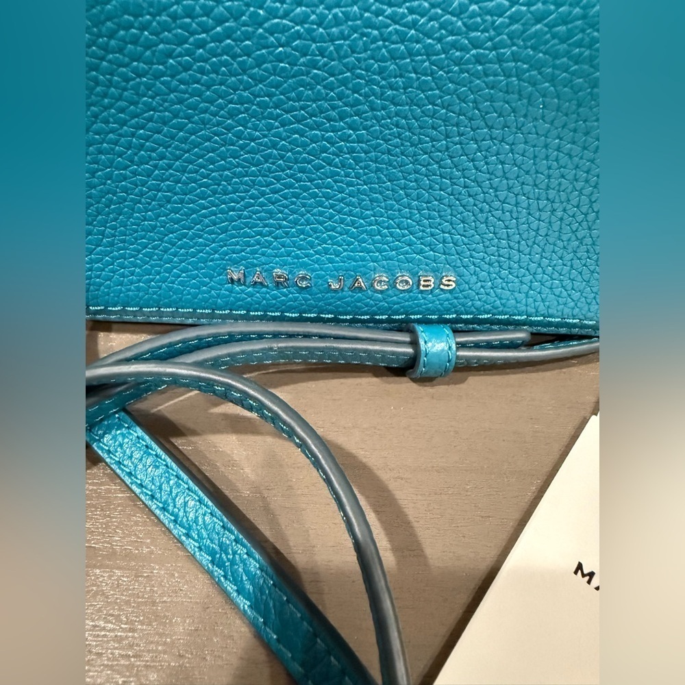 Authenticated Marc Jacobs Harbor Blue Pebbled Leather Crossbody Bag | NWT - Picture 4 of 13